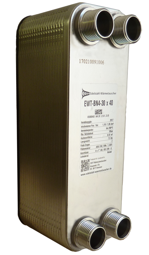 EWT-BN4-30 Nickel Lot Plattenwärmetauscher EWT-BN4-30